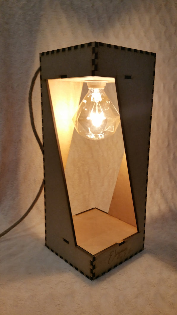 LAMPE BOIS DESIGN - 50 cm - Pied rectangle