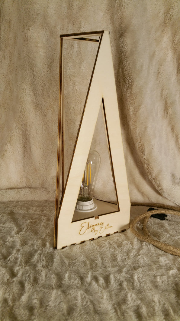 LAMPE BOIS DESIGN - 40 cm - Pied triangle