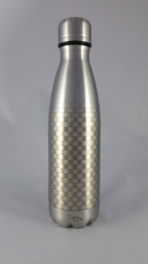 GOURDE THERMOS INOX 500 ml - Damier dégradé doré