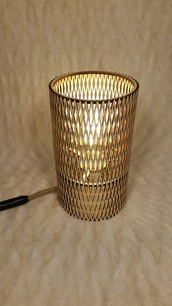 LAMPE CYLINDRIQUE BOIS DESIGN - Ø18 cm - Hauteur 25 cm