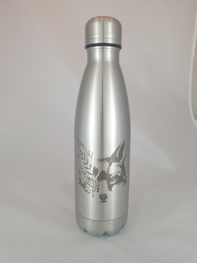 GOURDE THERMOS INOX 500 ml - Renard fleuri